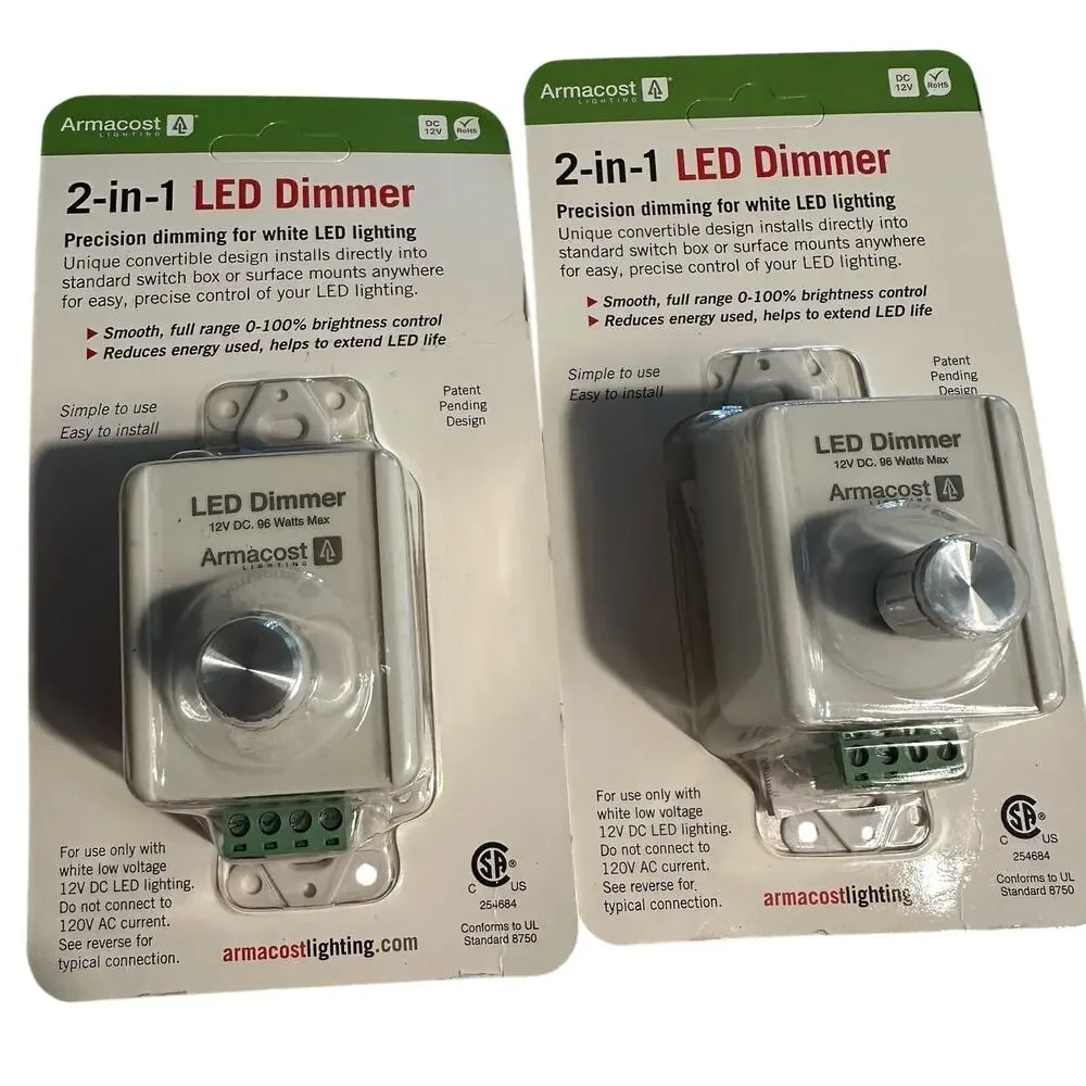 LED Tape Lighting 12', LED Power Supply, 2 in 1 LED Dimmer TWO PKG of EACH READ